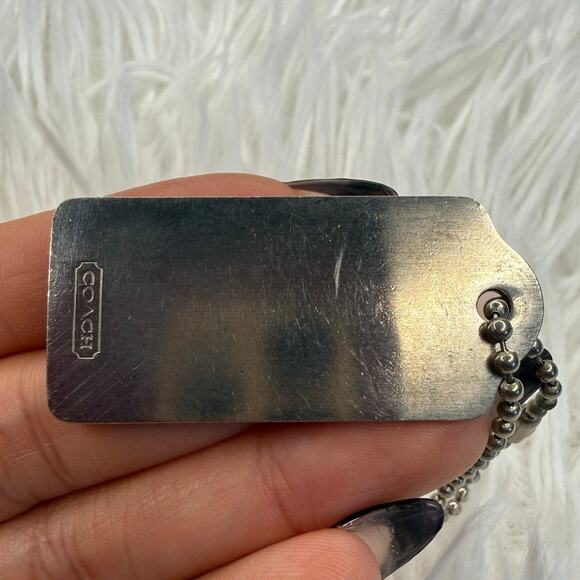 1.5" y2k COACH Vintage Metal Fob Bag Charm Hang tag Hangtag - Picture 2 of 2
